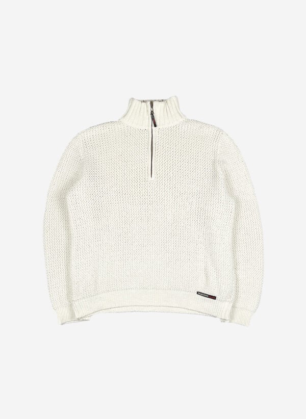 Vintage Valentino Half-Zip Strickpullover weiß