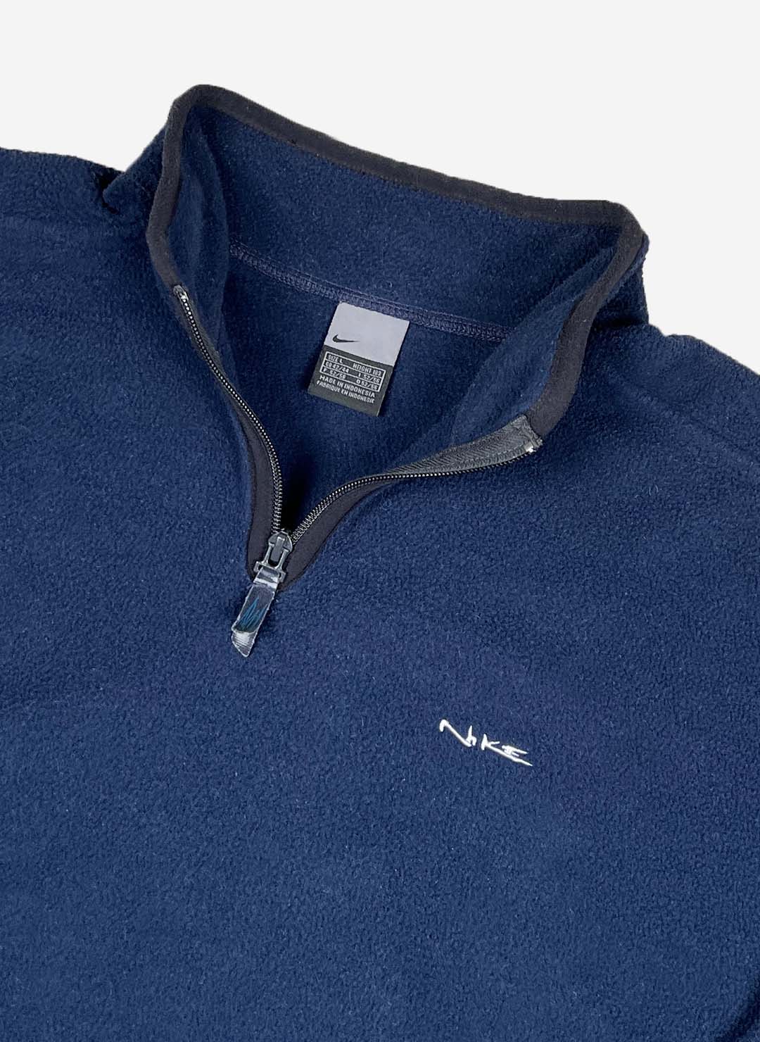 Vintage Y2K Nike Fleece Sweater navy – Bild 2