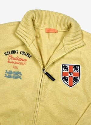 Vintage Iceland College Woll Strickjacke