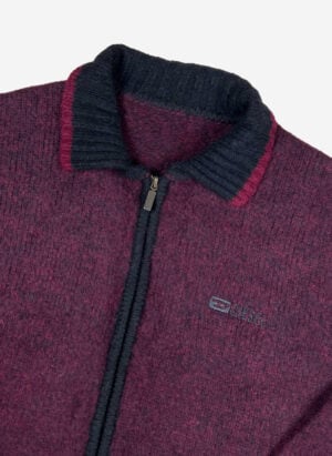 Vintage Diesel Strickjacke schwarz-rot