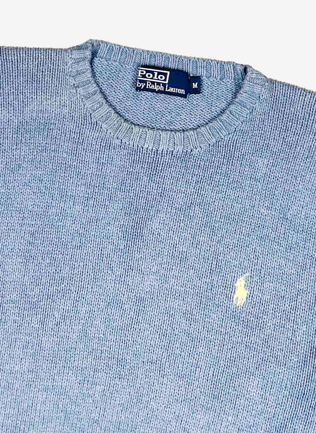Vintage Polo Ralph Lauren Strickpullover blau – Bild 2