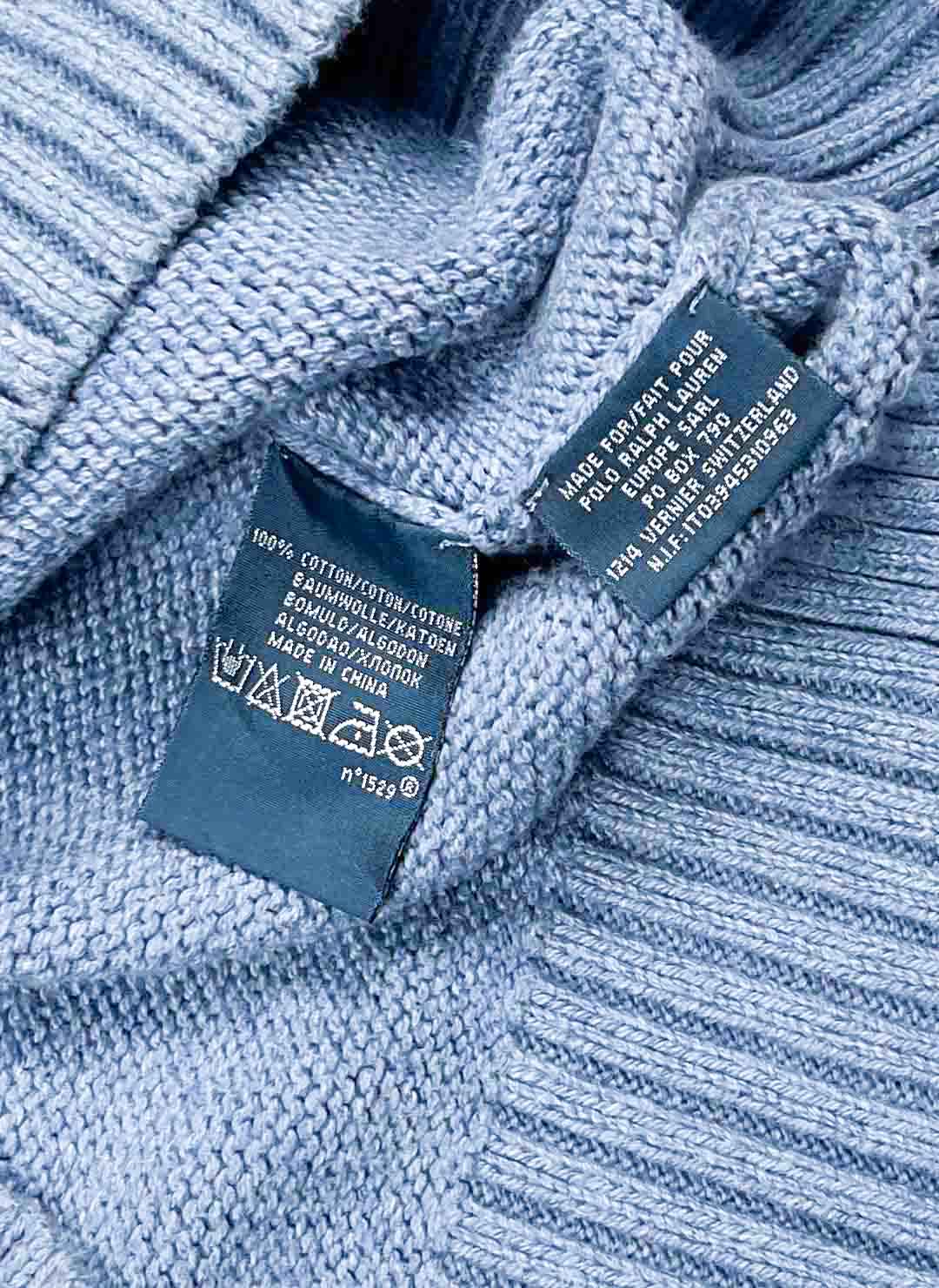 Vintage Polo Ralph Lauren Strickpullover blau – Bild 4