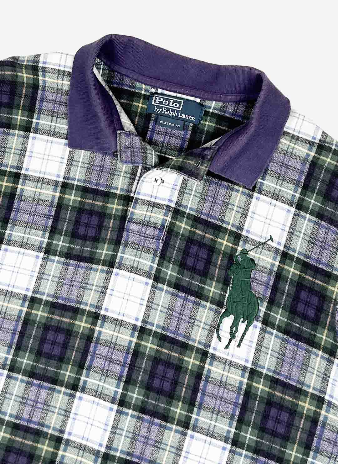 Vintage Polo Ralph Lauren Big Pony Poloshirt checked – Bild 2