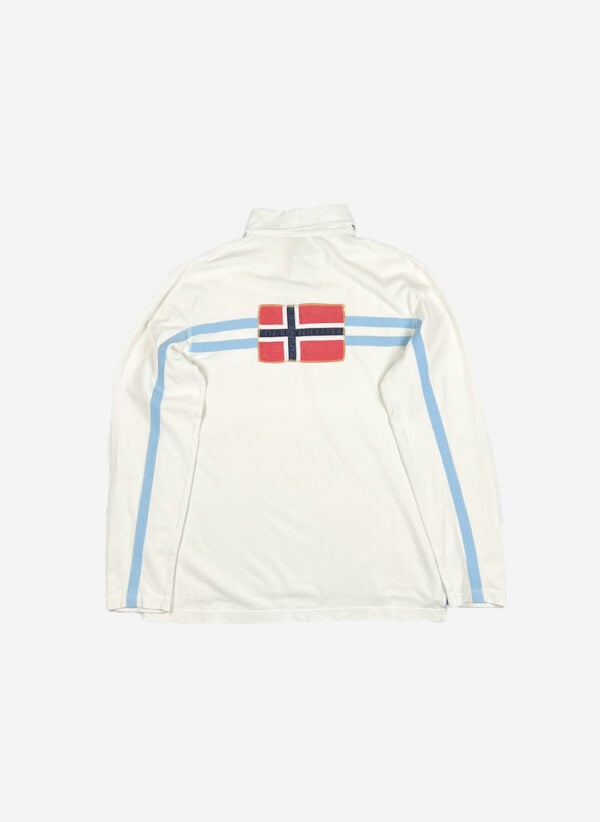 Vintage Napapijri Longsleeve Poloshirt weiß