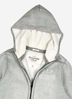 Abercrombie & Fitch Zip-Hoodie distressed grau