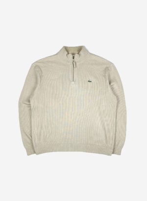 Vintage Lacoste Half-Zip Strickpullover beige
