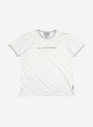 Vintage Energie Ringer T-Shirt weiß