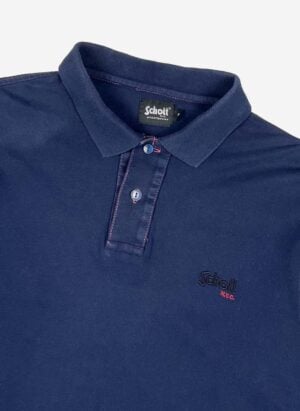 Vintage Schott Longsleeve Poloshirt navy