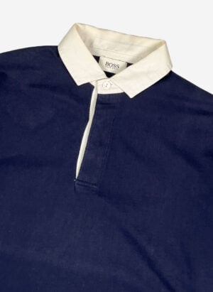 Vintage Hugo Boss Longsleeve Poloshirt navy