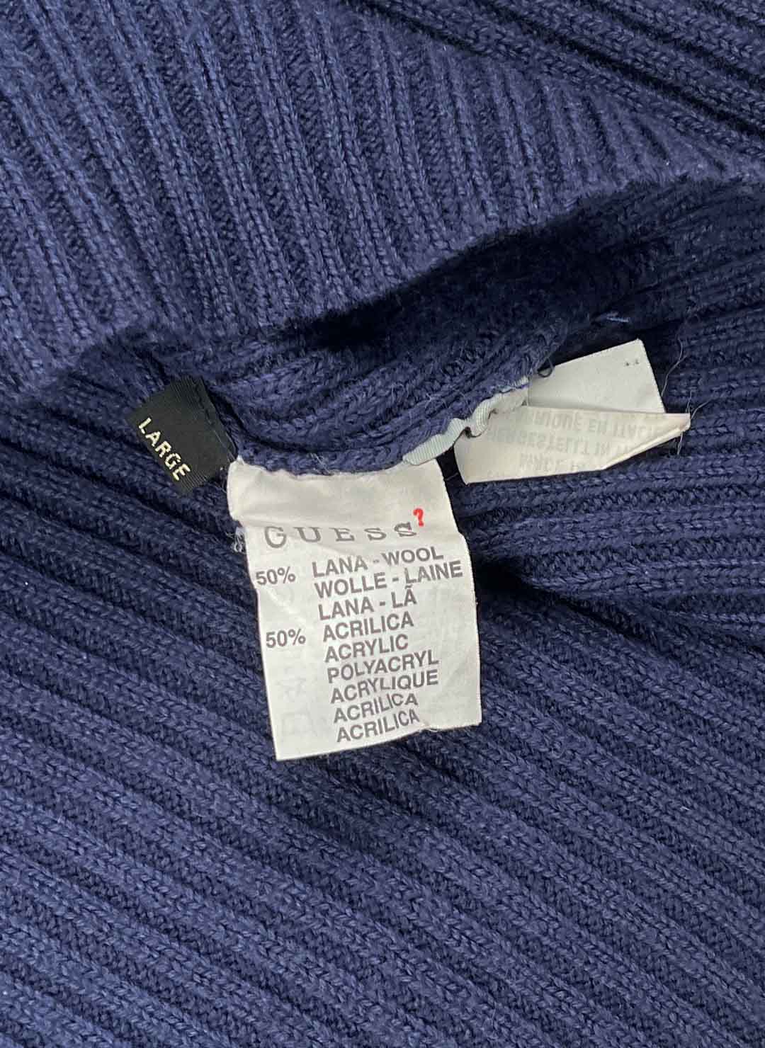 Vintage Guess Turtleneck Strickpullover navy – Bild 4