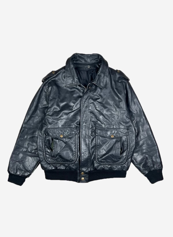 Vintage Aviator Lederjacke schwarz