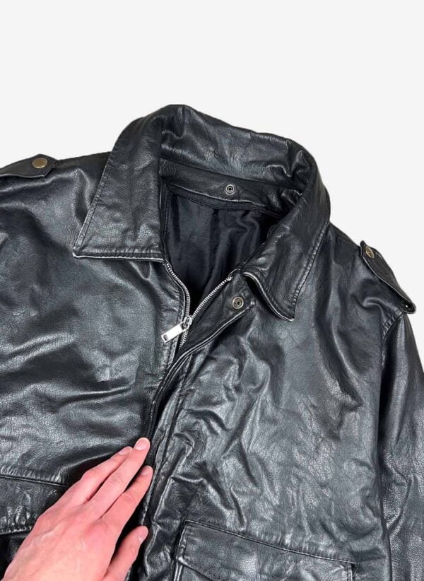Vintage Aviator Lederjacke schwarz