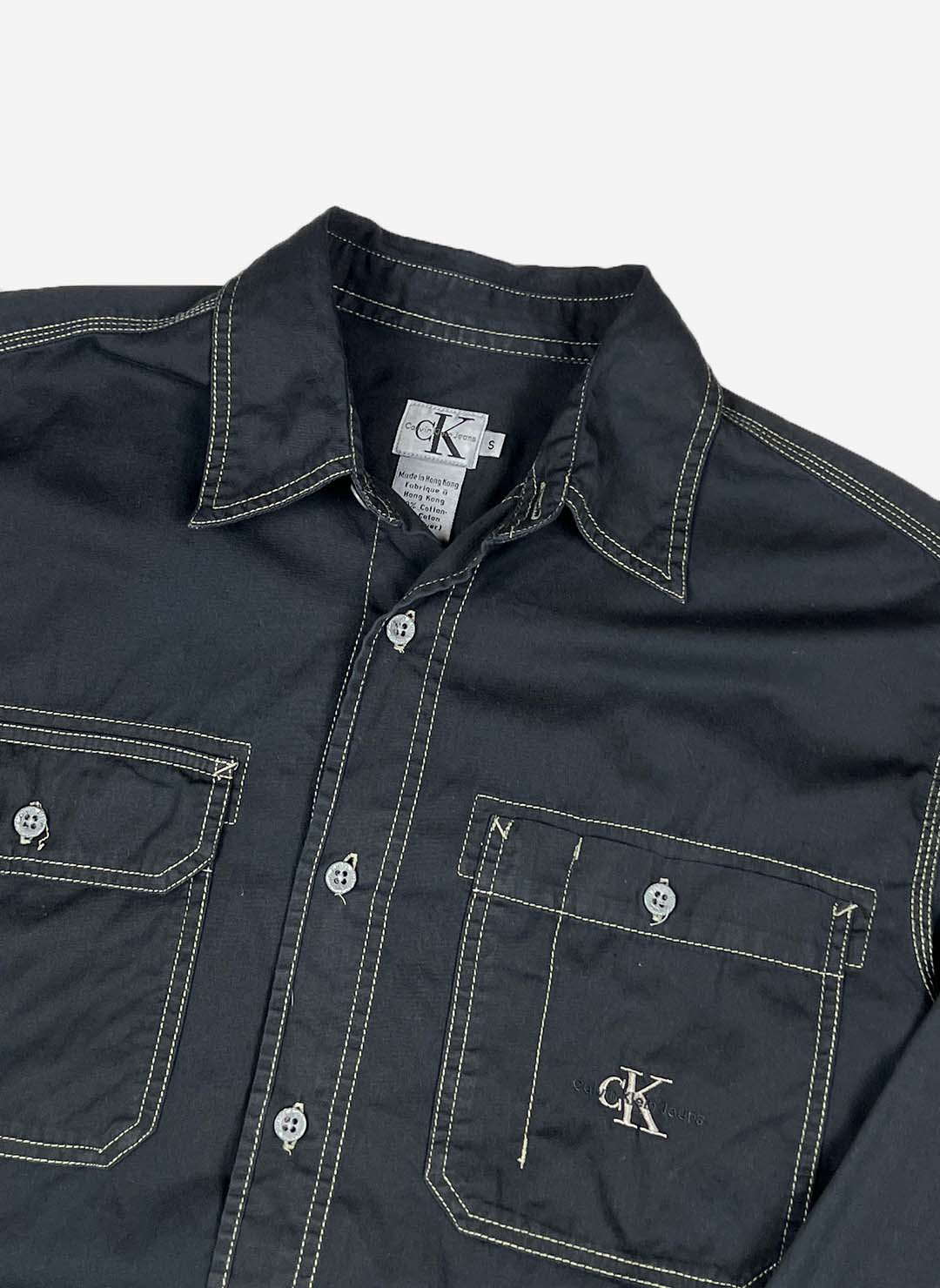 Vintage Calvin Klein Hemd schwarz – Bild 2