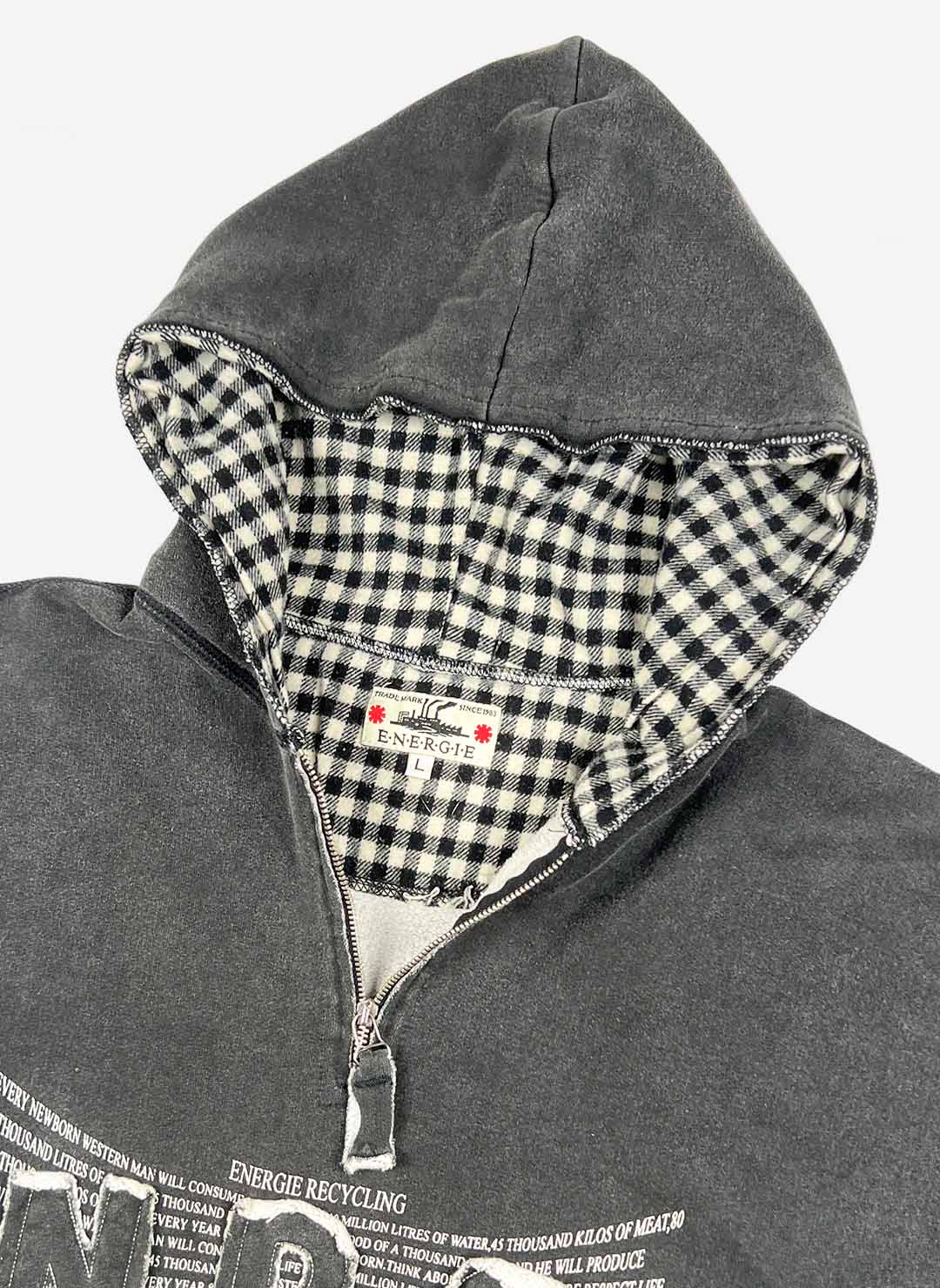 Vintage 90s Energie Hoodie distressed – Bild 2