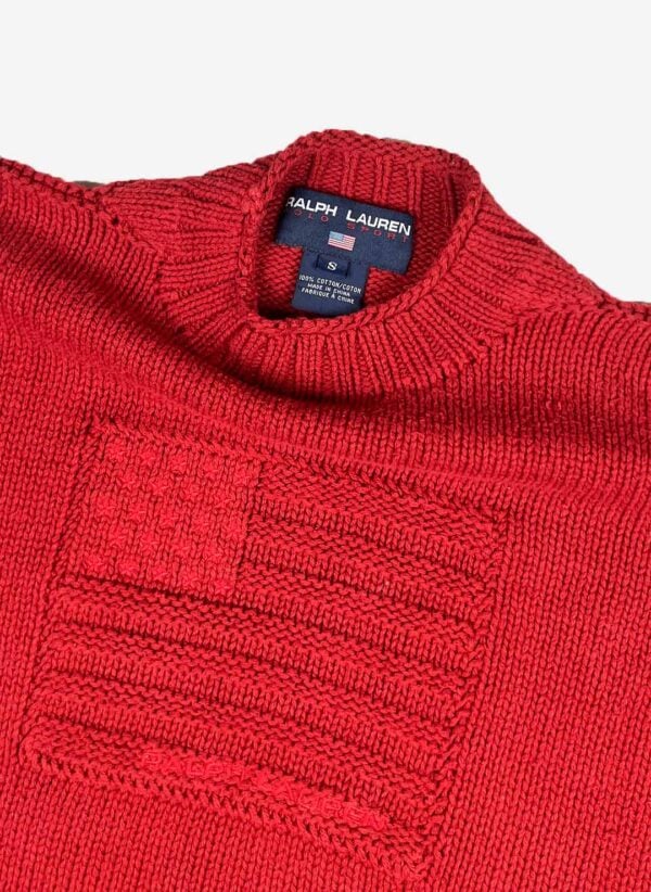 Vintage 90s Polo Sport Ralph Lauren Strickpullover rot
