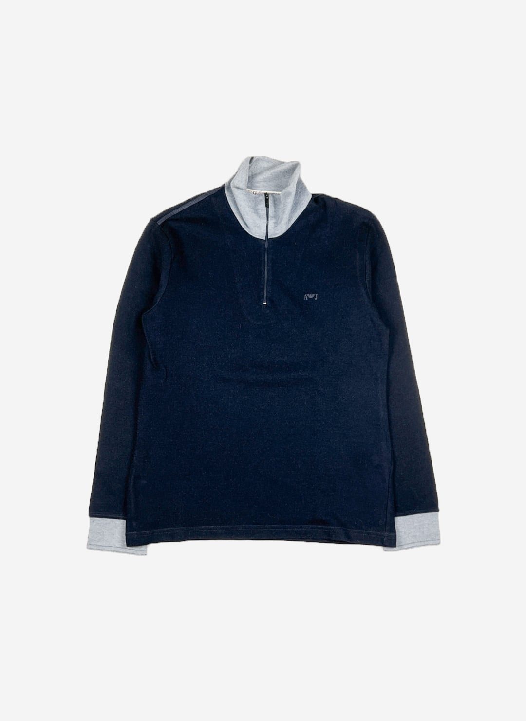 Vintage 90s Armani Jeans Strick Half-Zip navy