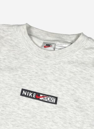 Vintage 90s Nike Sport Sweater hellgrau