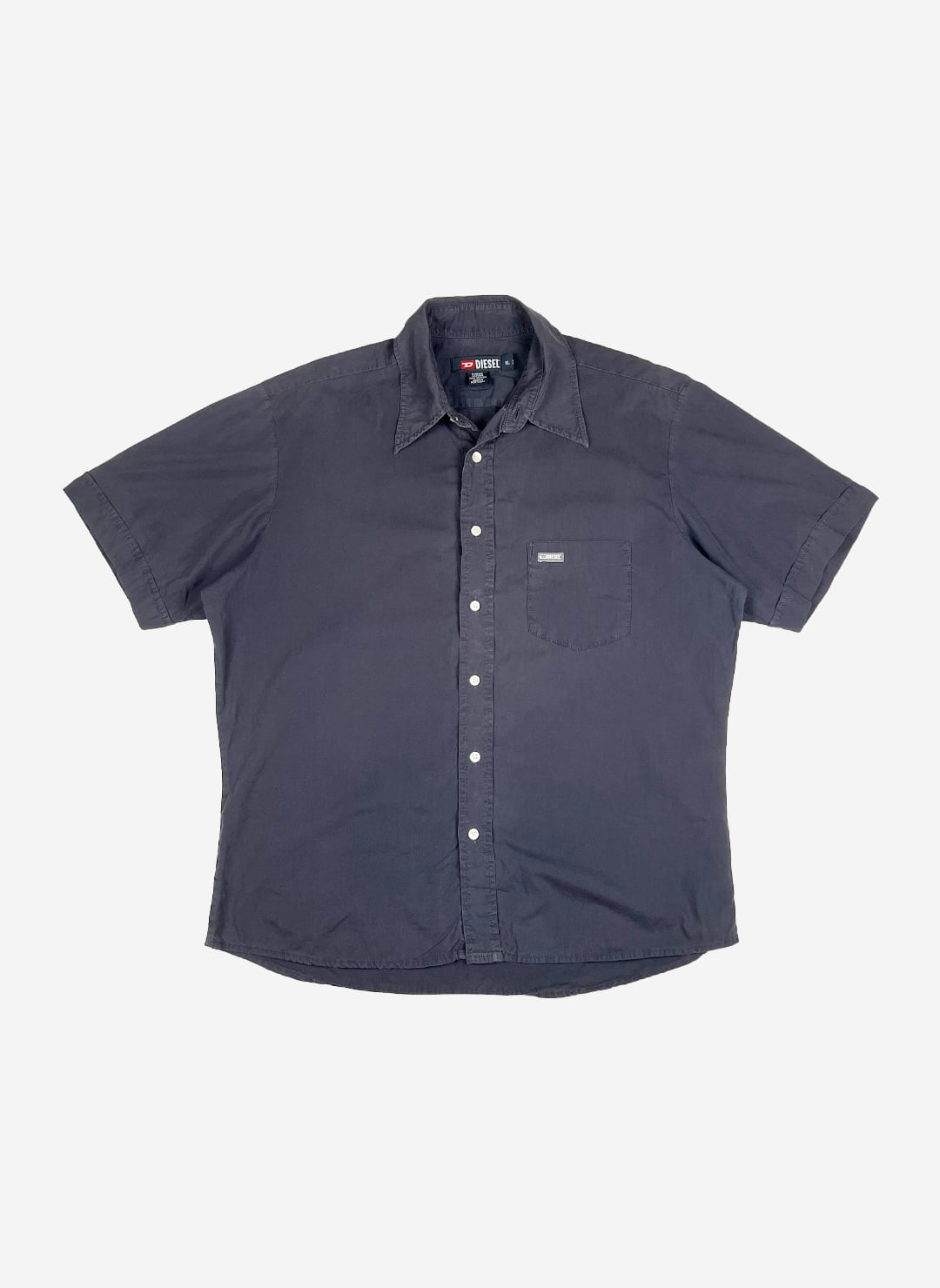 Vintage Y2K Diesel Kurzarmhemd navy