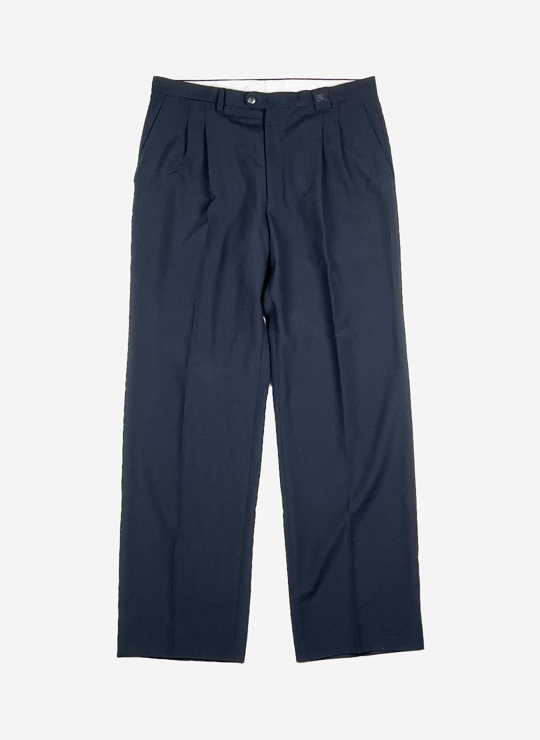 Vintage 80s Burberry wide-fit Anzughose navy – Bild 2