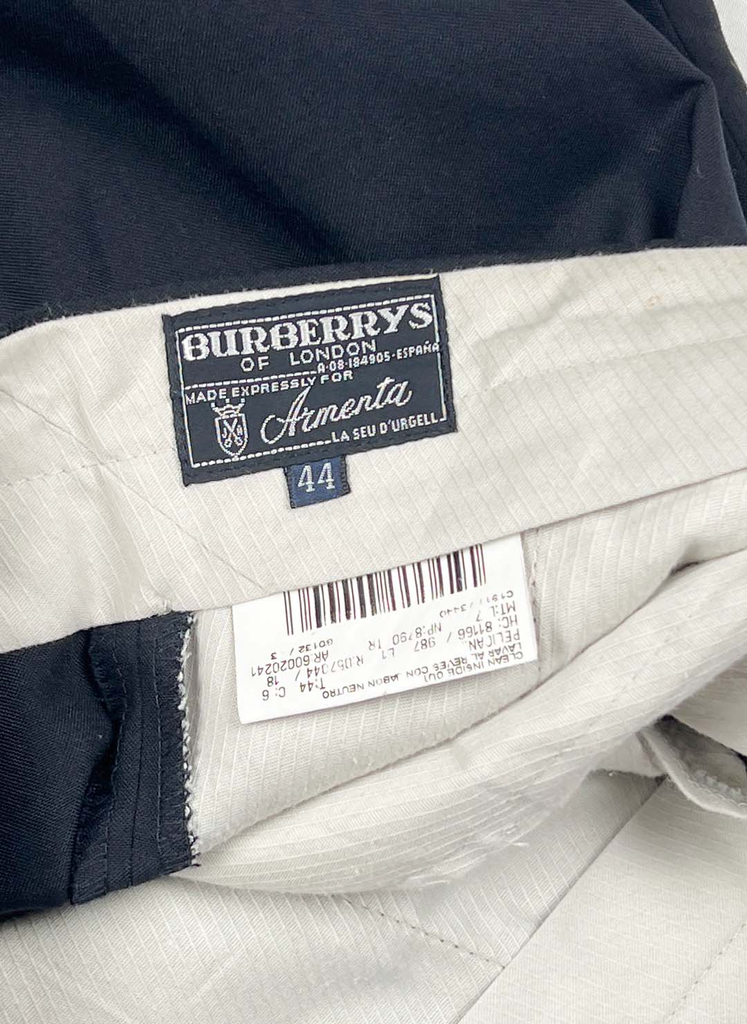 Vintage 80s Burberry wide-fit Anzughose navy – Bild 5