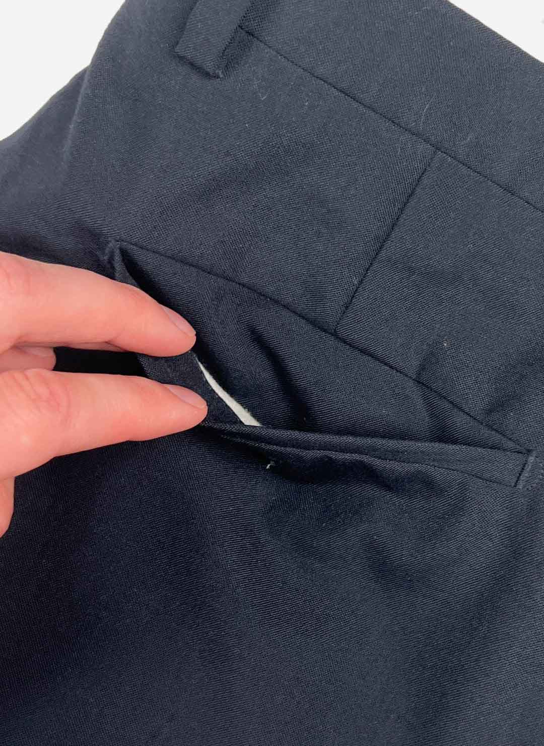 Vintage 80s Burberry wide-fit Anzughose navy – Bild 6