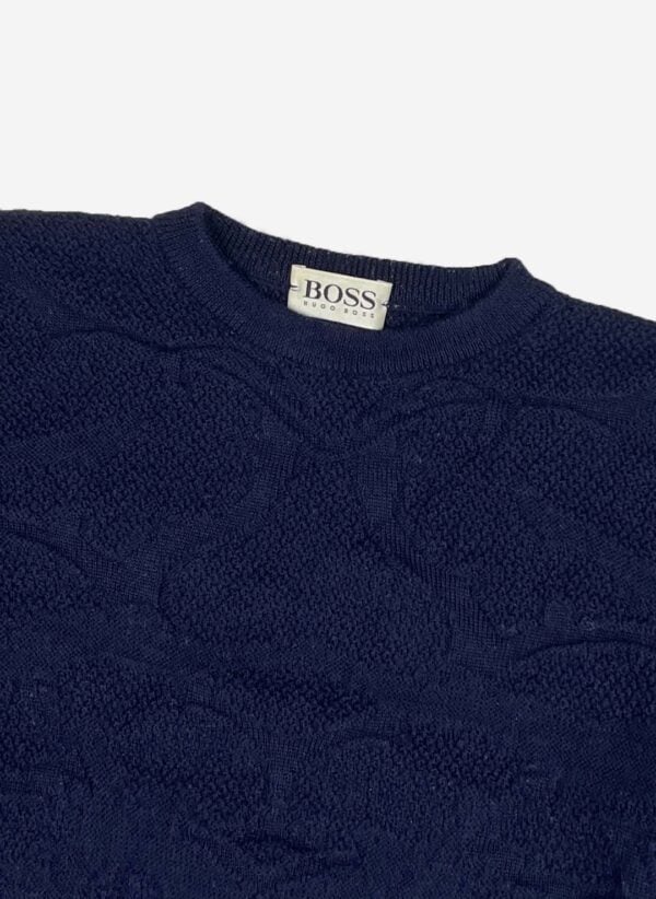 Vintage 80s Hugo Boss Strickpullover navy