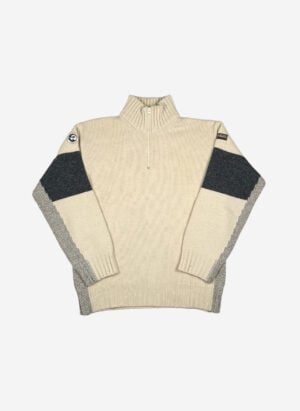 Vintage Napapijri Half-Zip Strickpullover beige