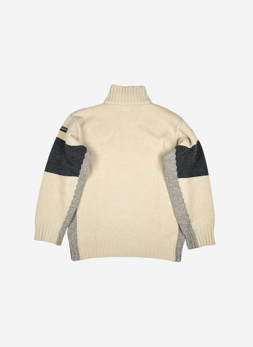 Vintage Napapijri Half-Zip Strickpullover beige – Bild 3