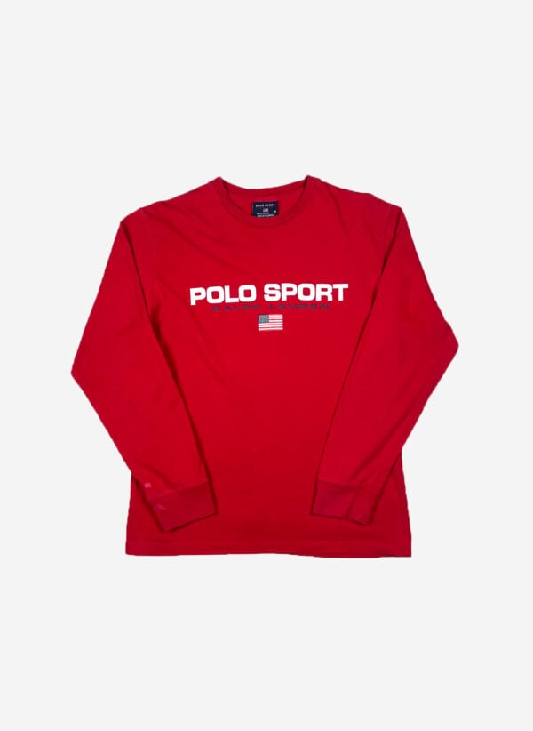Vintage 90s Polo Sport Ralph Lauren Longsleeve rot
