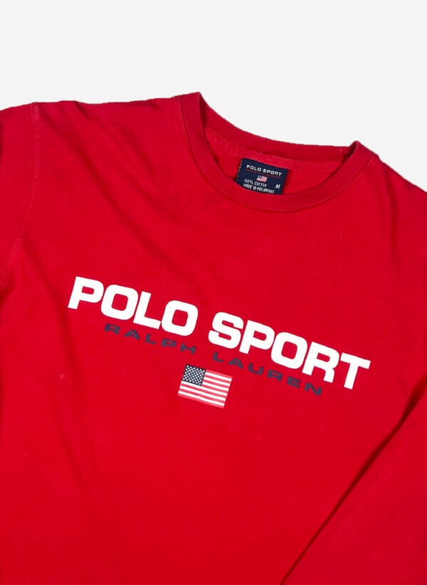 Vintage 90s Polo Sport Ralph Lauren Longsleeve rot