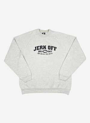 Vintage Y2K Broke “Jerk Off” Sweater grau