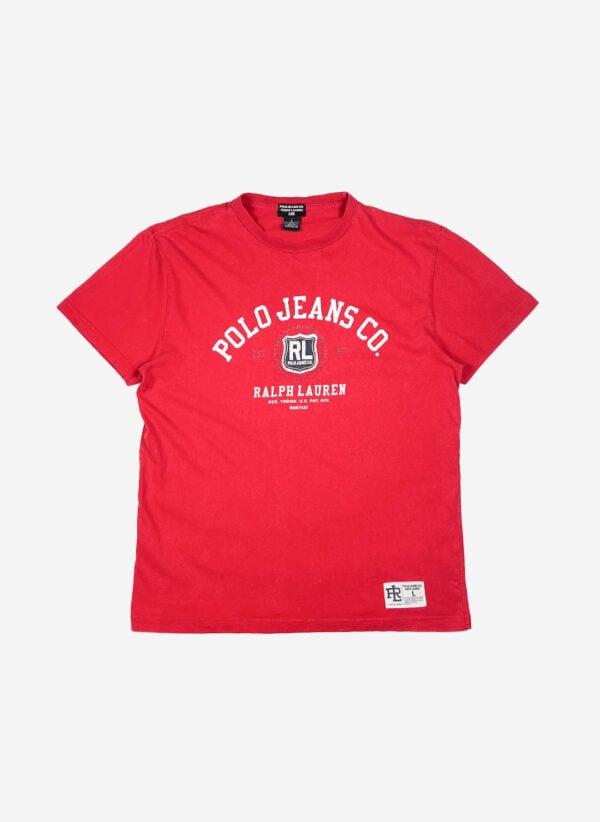 Vintage Y2K Polo Jeans Ralph Lauren T-Shirt rot