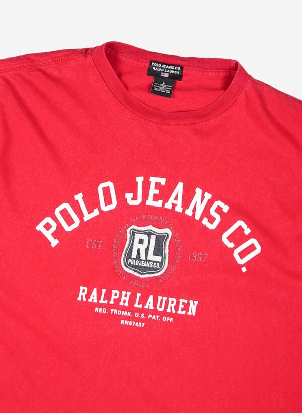 Vintage Y2K Polo Jeans Ralph Lauren T-Shirt rot