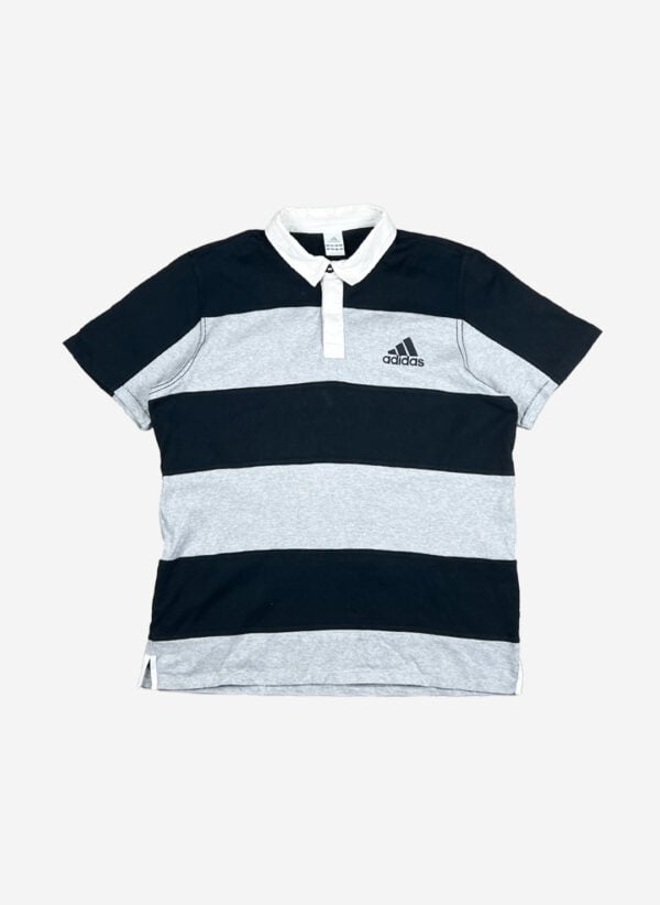 Adidas Rugby Poloshirt schwarz-grau