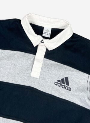 Adidas Rugby Poloshirt schwarz-grau
