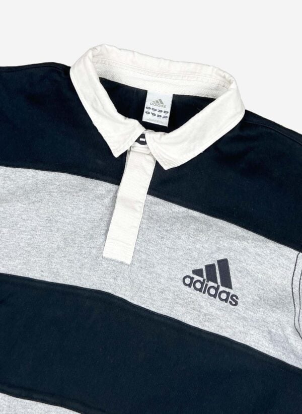 Adidas Rugby Poloshirt schwarz-grau
