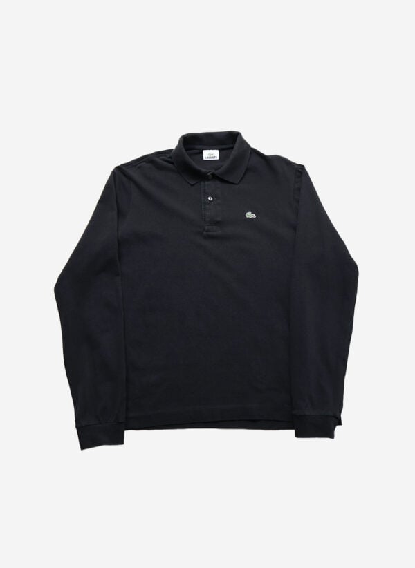 Vintage Lacoste Longsleeve Poloshirt schwarz