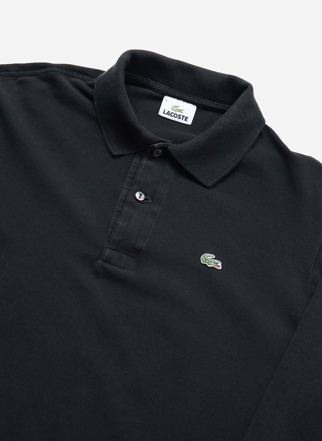 Vintage Lacoste Longsleeve Poloshirt schwarz – Bild 2