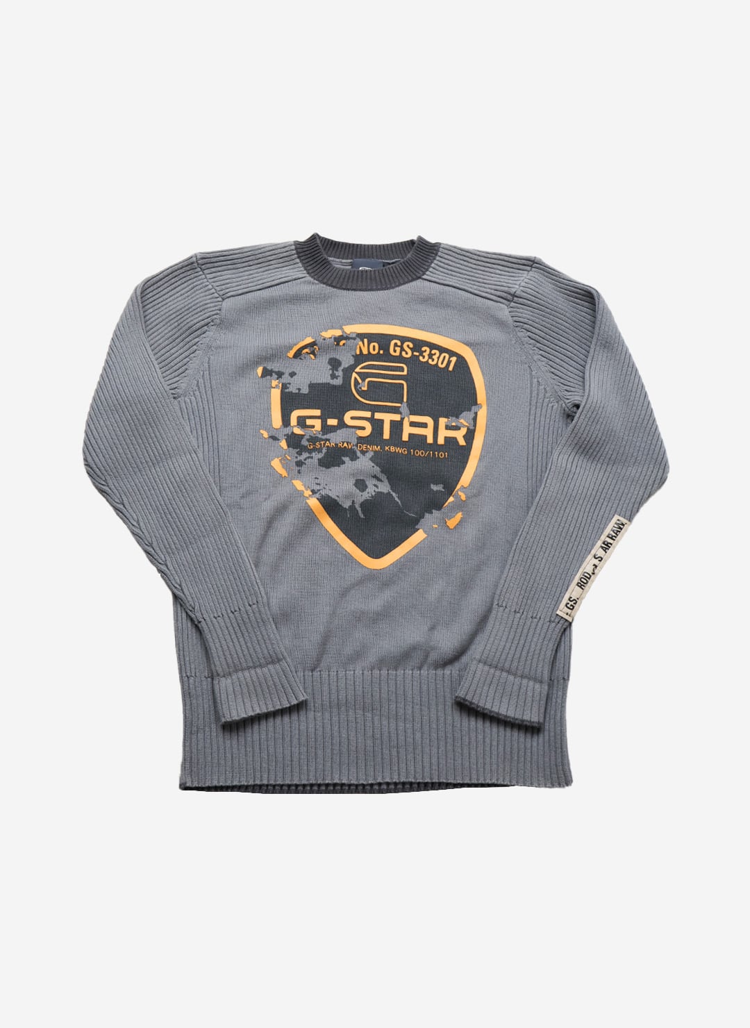 Vintage G-Star Slim-Fit Strickpullover grau