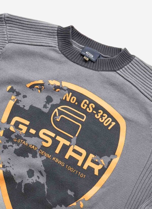 Vintage G-Star Slim-Fit Strickpullover grau