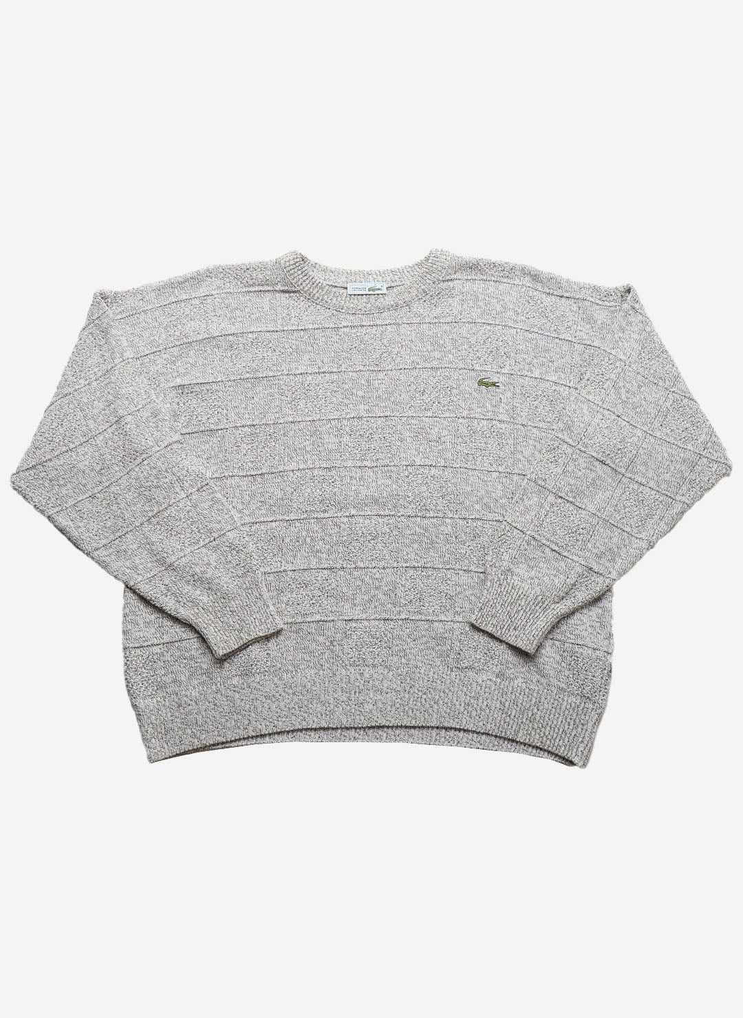 Vintage 90s Chemise Lacoste Strickpullover hellgrau