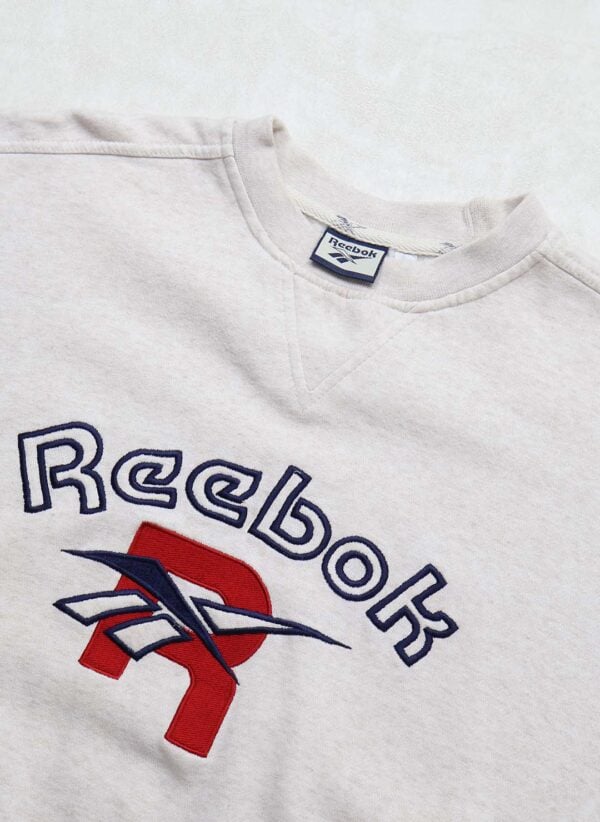 Vintage 90s Reebok Sweater hellgrau