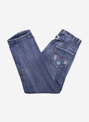 Vintage Y2K De Blasio Buckle-Back Jeans distressed