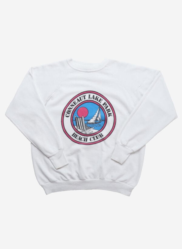 Vintage 90s Beach Club Sweater weiß