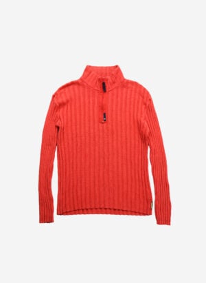 Vintage Armani Jeans Half-Zip Strickpullover orange