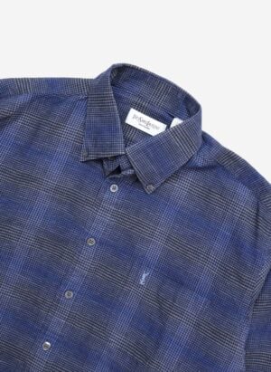 Vintage Yves Saint Laurent Leinenhemd blau