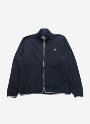 Vintage Fred Perry Zip-Up Sweater schwarz