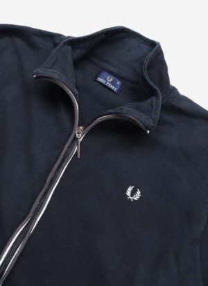 Vintage Fred Perry Zip-Up Sweater schwarz