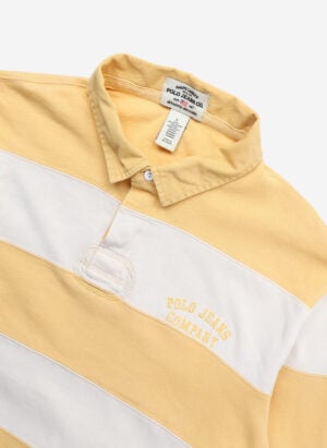 Vintage Polo Jeans Ralph Lauren Rugby Shirt gelb-weiß