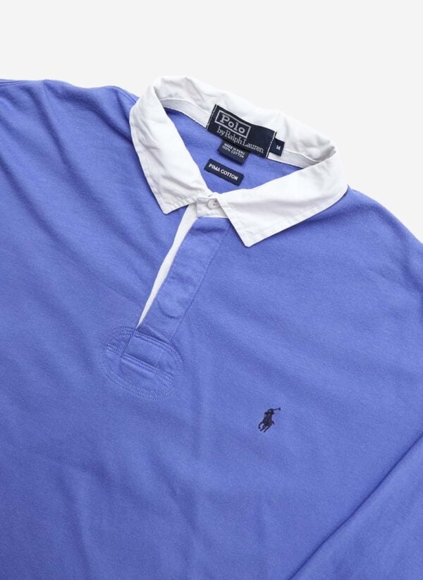 Vintage 90s Polo Ralph Lauren Rugby Shirt blau